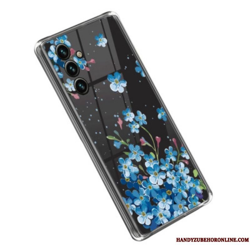 Cover Samsung Galaxy A14 / A14 5G Sømløse Blå Blomster