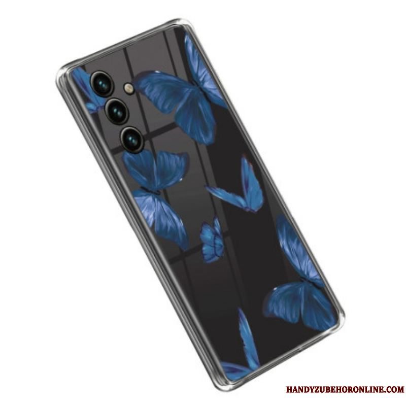 Cover Samsung Galaxy A14 / A14 5G Sømløse Blå Sommerfugle