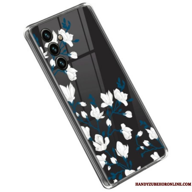 Cover Samsung Galaxy A14 / A14 5G Sømløse Hvide Blomster