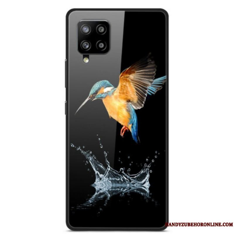 Cover Samsung Galaxy A42 5G Crown Bird Hærdet Glas