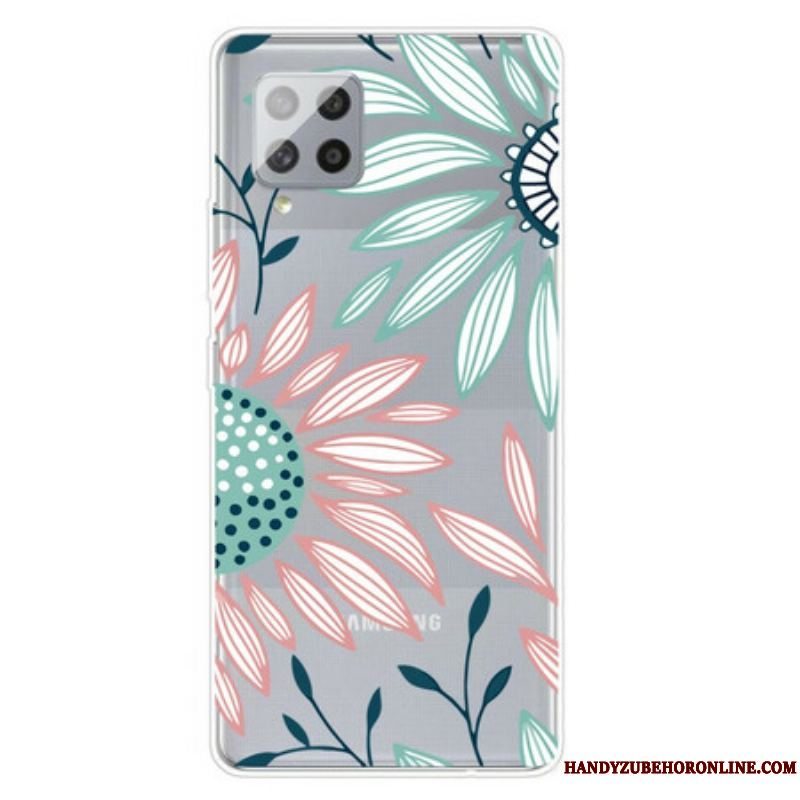 Cover Samsung Galaxy A42 5G Gennemsigtig En Blomst