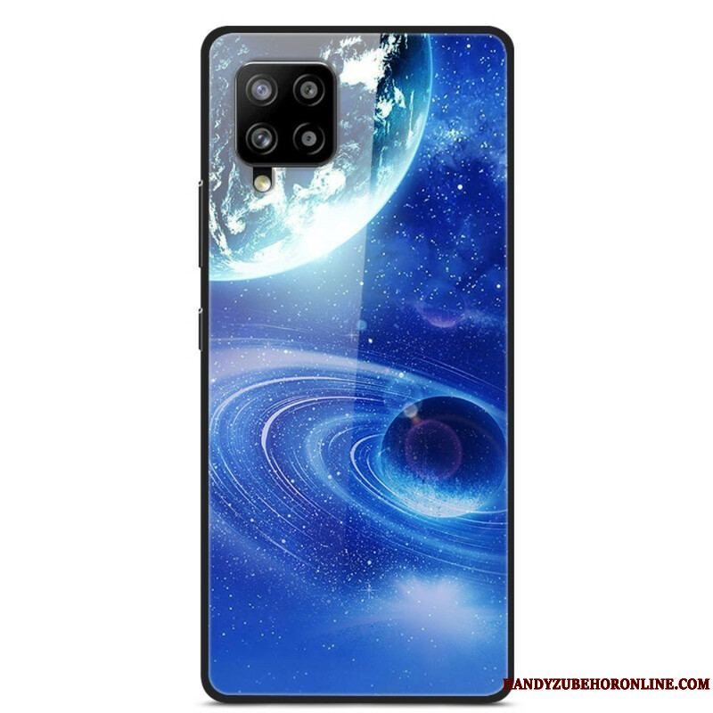 Cover Samsung Galaxy A42 5G Glas Og Silikone Planeter