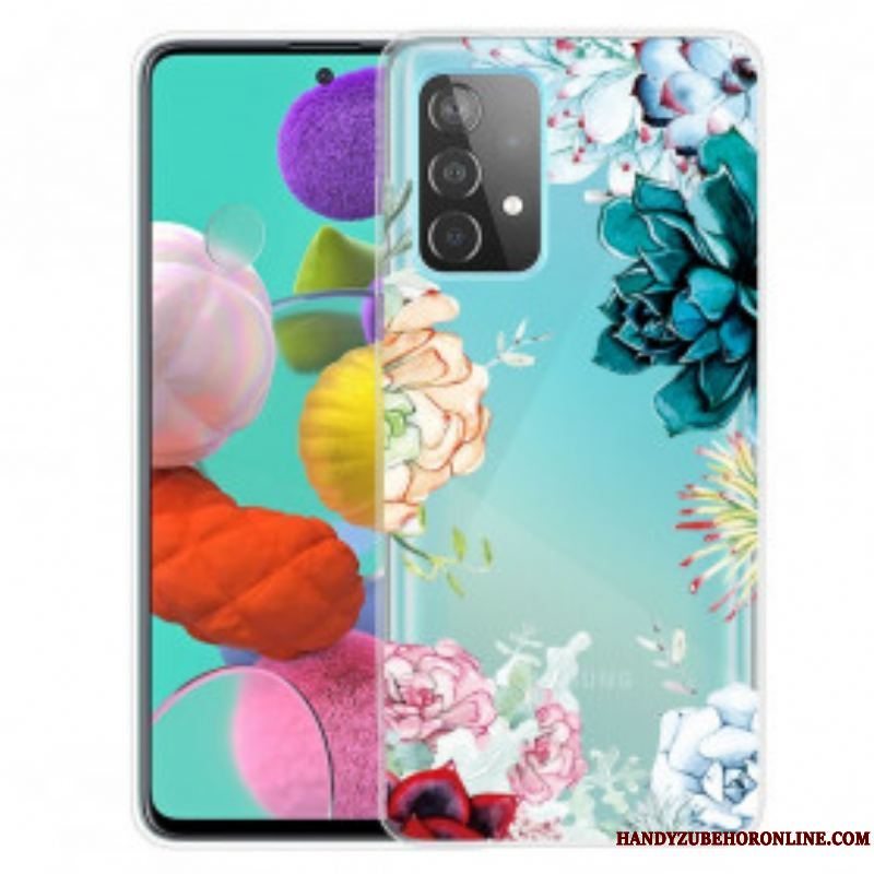 Cover Samsung Galaxy A52 4G / A52 5G / A52s 5G Akvarel Blomster