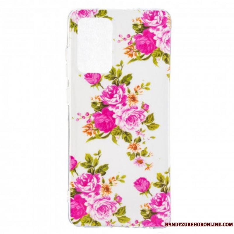 Cover Samsung Galaxy A52 4G / A52 5G / A52s 5G Fluorescerende Blomsterserie