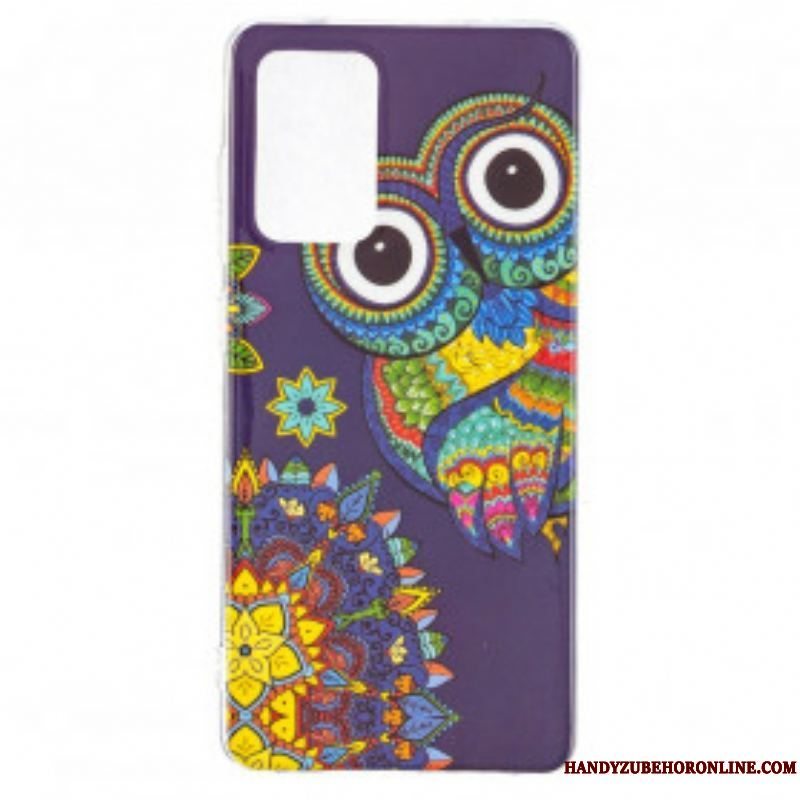Cover Samsung Galaxy A52 4G / A52 5G / A52s 5G Fluorescerende Ugle Mandala