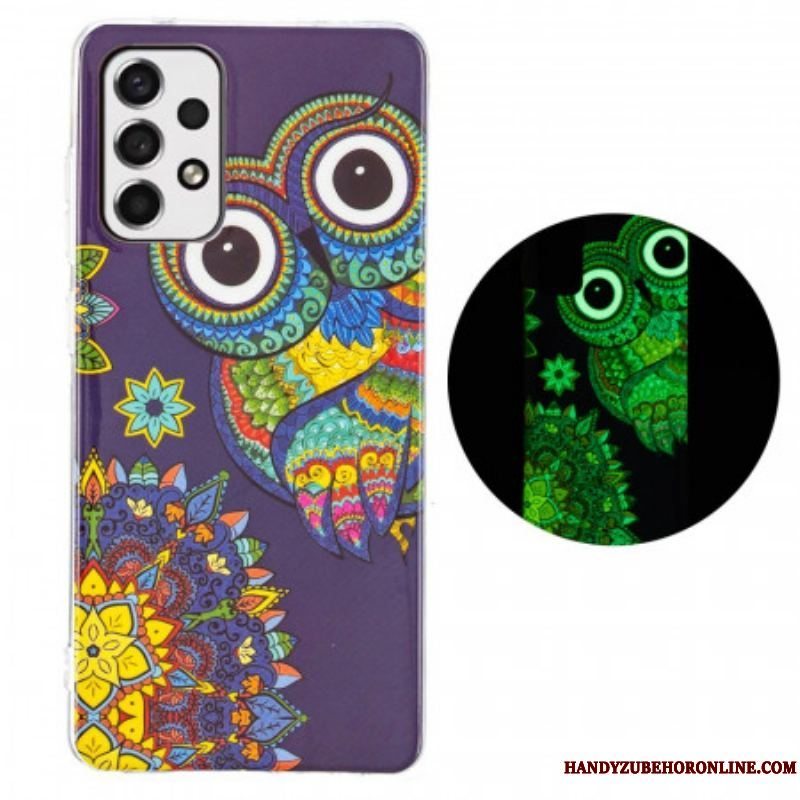 Cover Samsung Galaxy A53 5G Fluorescerende Ugle Mandala