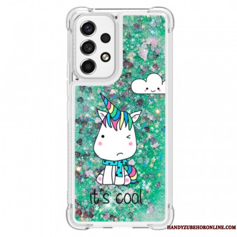 Cover Samsung Galaxy A53 5G Glitter Enhjørning