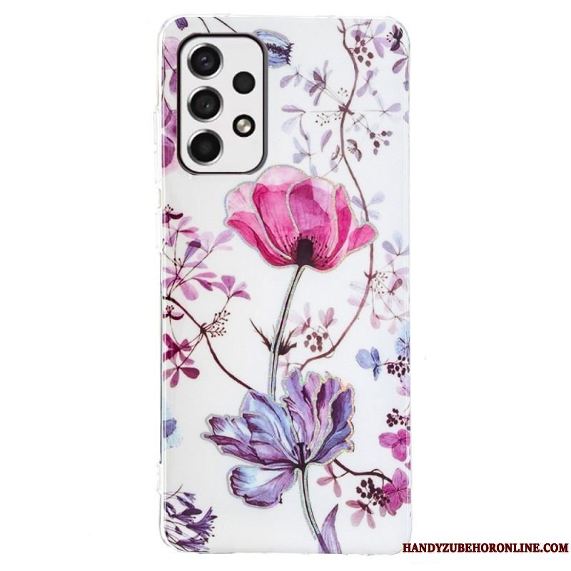 Cover Samsung Galaxy A53 5G Marmorerede Blomster