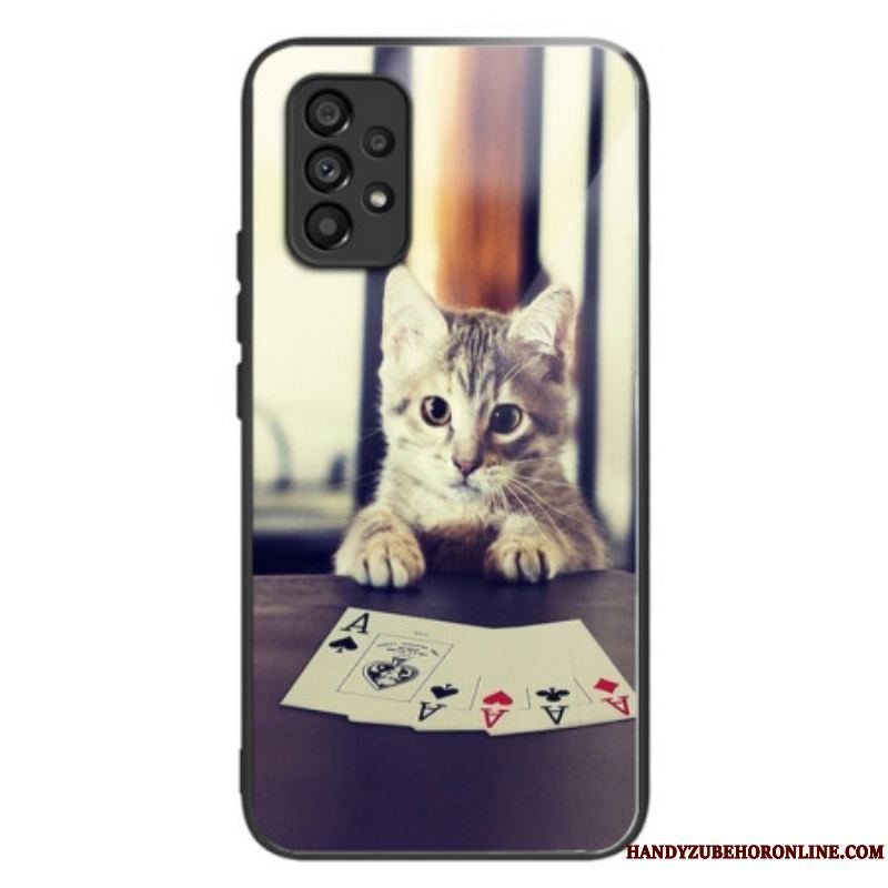 Cover Samsung Galaxy A53 5G Poker Cat Hærdet Glas