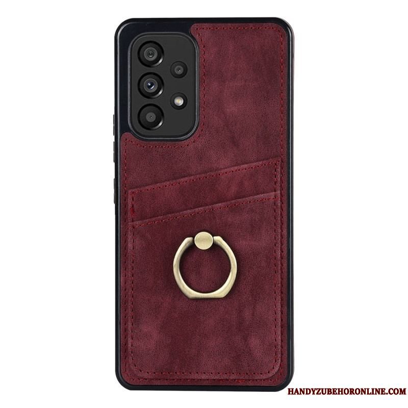 Cover Samsung Galaxy A53 5G Vintage Ring-beslag Og Kortholder