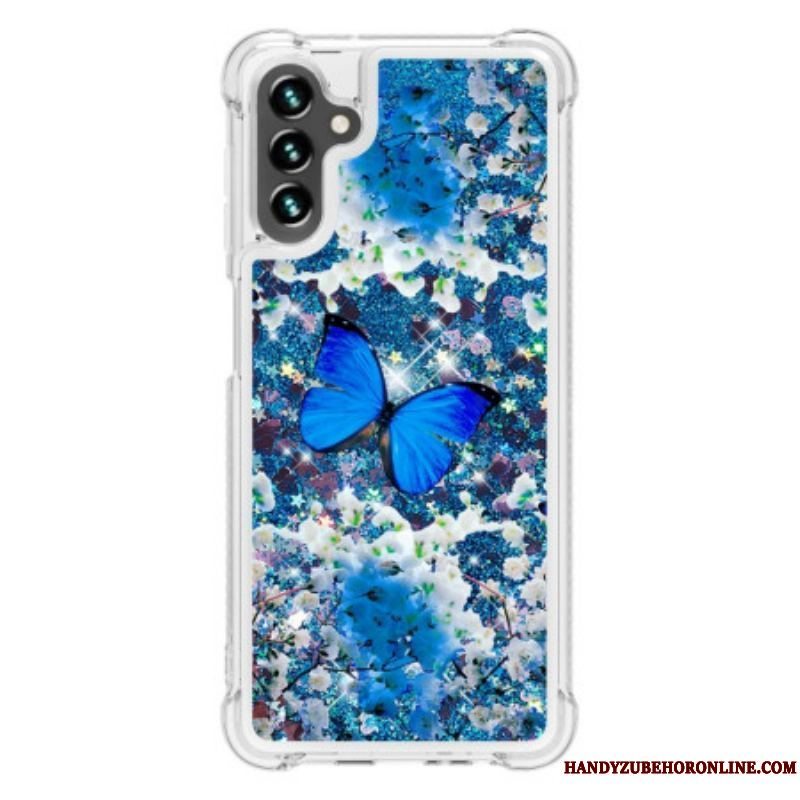 Cover Samsung Galaxy A54 5G Pailletter Sommerfugle