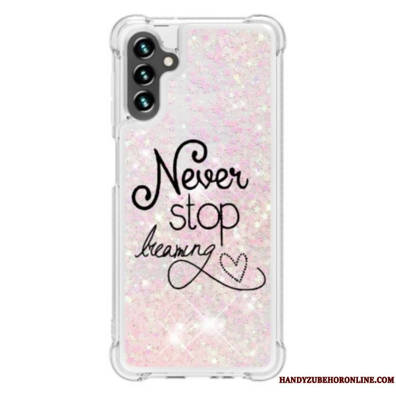 Cover Samsung Galaxy A54 5G Stop Aldrig Med Pailletter