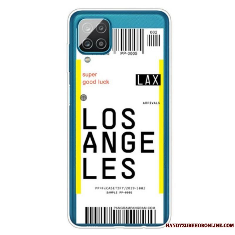 Cover Samsung Galaxy M12 / A12 Boardingkort Til Los Angeles