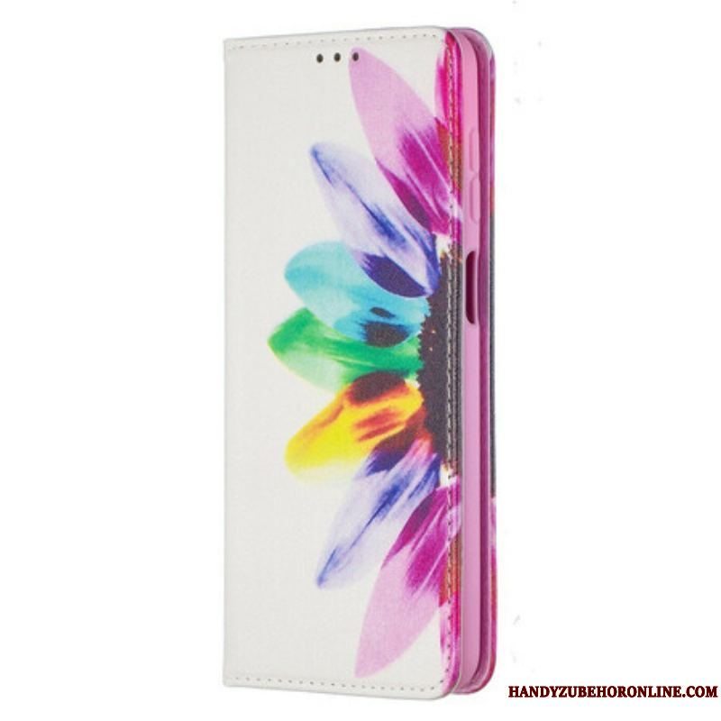 Cover Samsung Galaxy M12 / A12 Flip Cover Akvarel Blomst