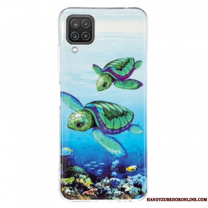 Cover Samsung Galaxy M12 / A12 Fluorescerende Skildpadder