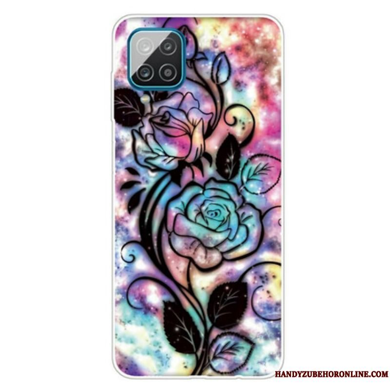 Cover Samsung Galaxy M12 / A12 Grafisk Blomst