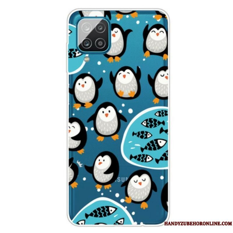 Cover Samsung Galaxy M12 / A12 Pingviner Og Fisk