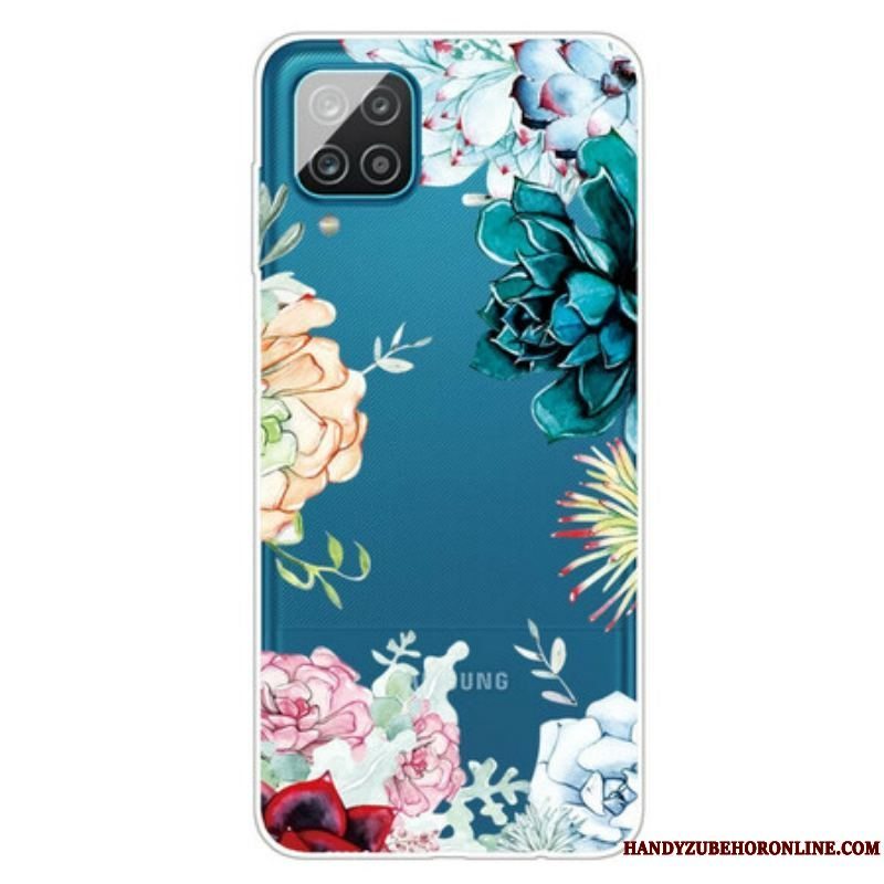 Cover Samsung Galaxy M12 / A12 Sømløse Akvarelblomster