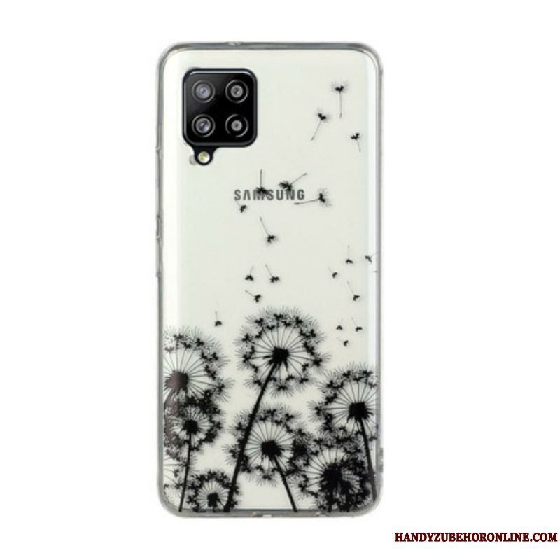 Cover Samsung Galaxy M12 / A12 Sømløse Sorte Mælkebøtter