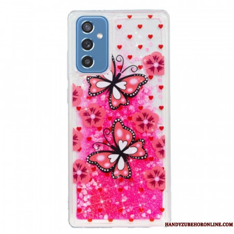 Cover Samsung Galaxy M52 5G Pink Sommerfugle