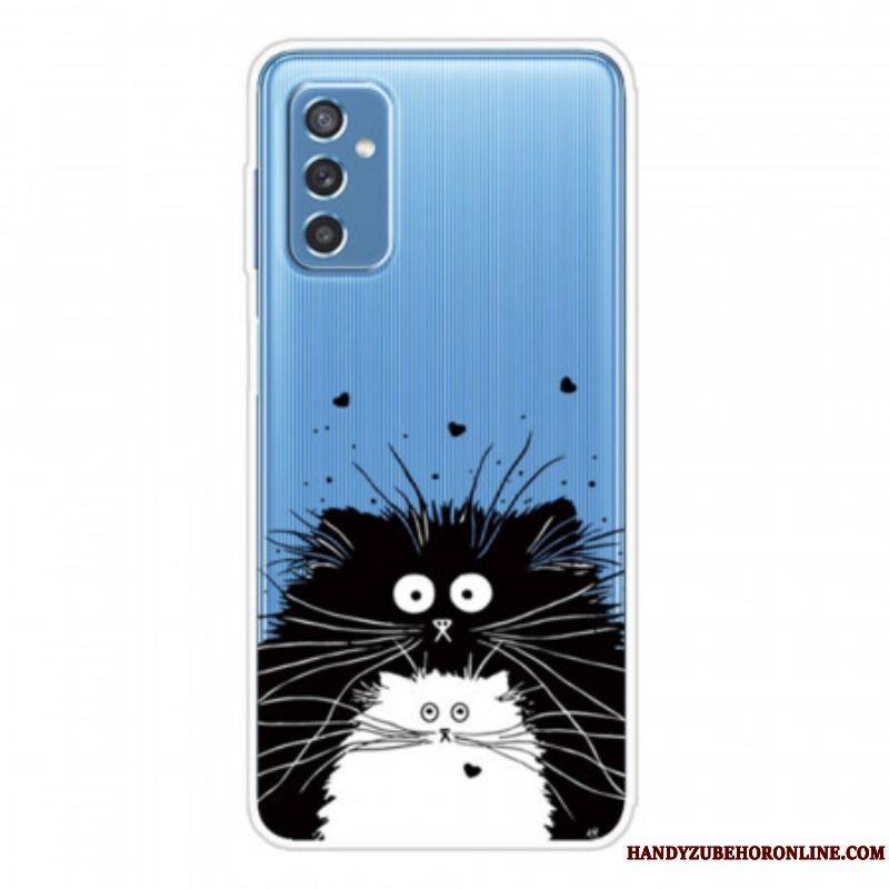 Cover Samsung Galaxy M52 5G Sorte Og Hvide Katte