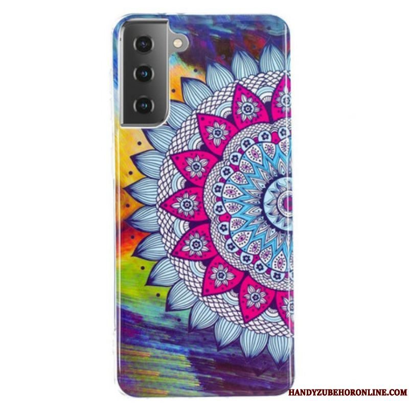 Cover Samsung Galaxy S21 5G Fluorescerende Farverig Mandala