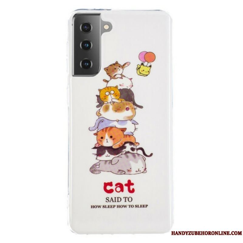 Cover Samsung Galaxy S21 5G Fluorescerende Katte