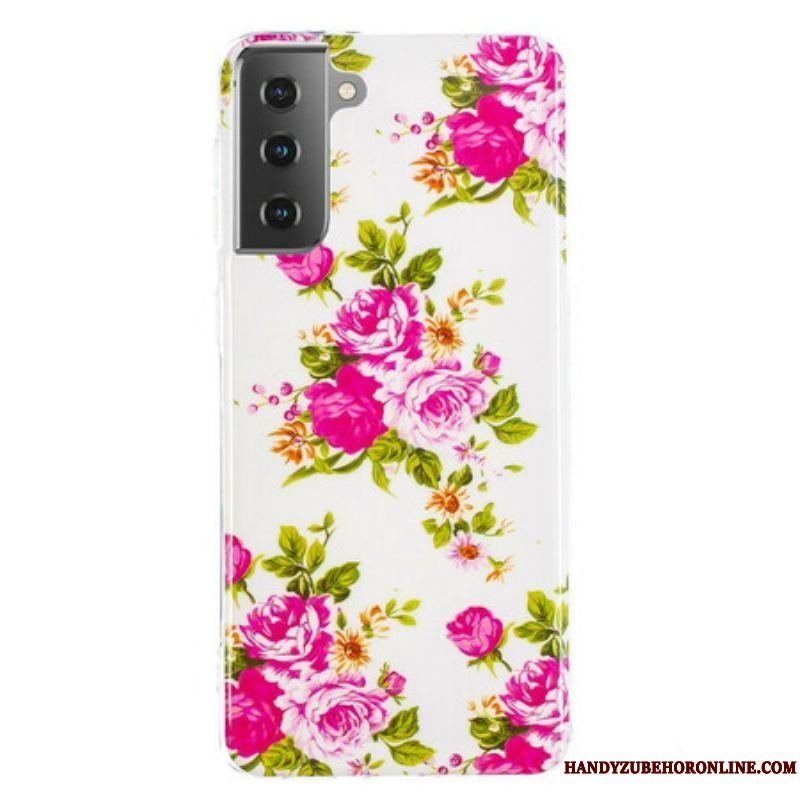 Cover Samsung Galaxy S21 5G Fluorescerende Liberty-blomster
