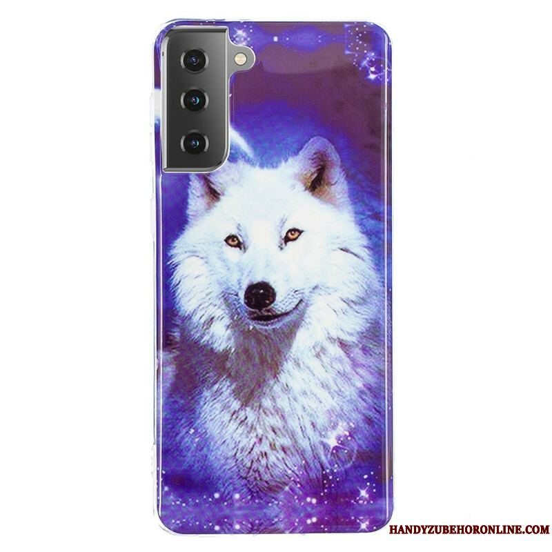 Cover Samsung Galaxy S21 5G Fluorescerende Wolf Series