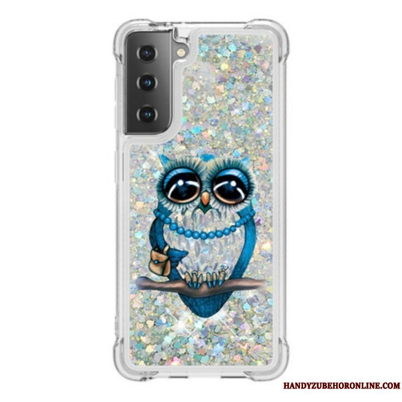 Cover Samsung Galaxy S21 5G Miss Owl Pailletter