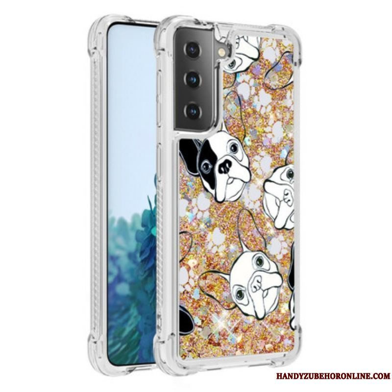Cover Samsung Galaxy S21 5G Mr Hunde Pailletter