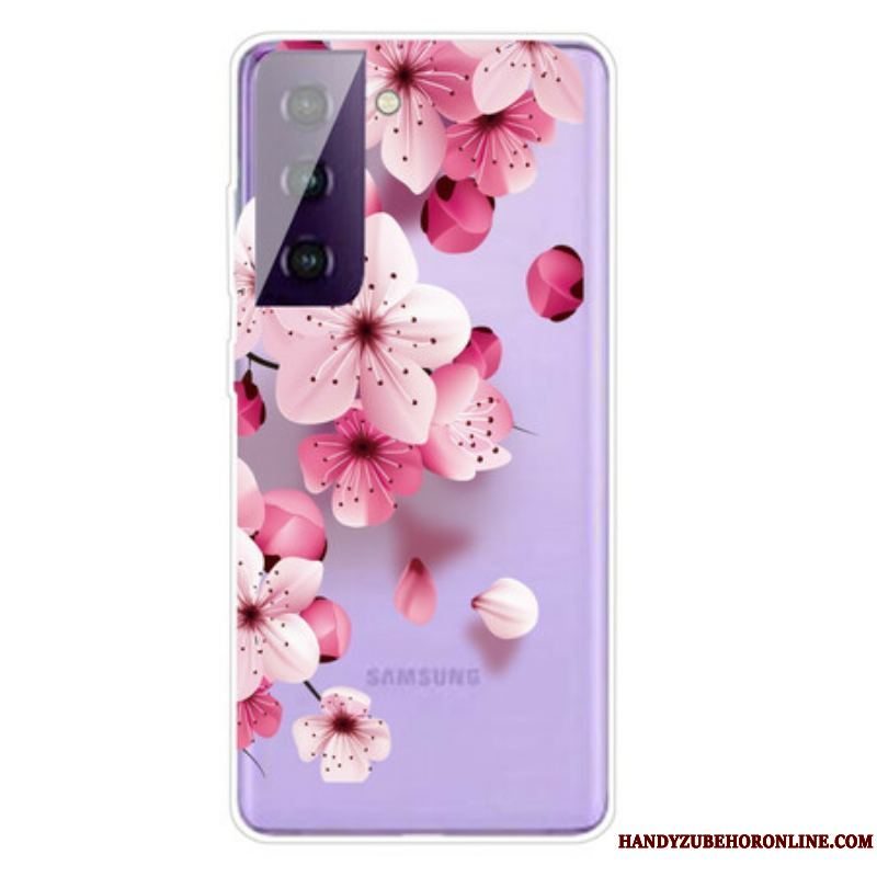 Cover Samsung Galaxy S21 5G Små Lyserøde Blomster