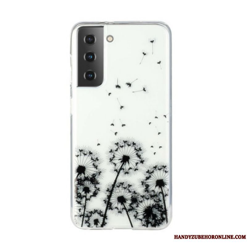 Cover Samsung Galaxy S21 5G Sømløse Sorte Mælkebøtter