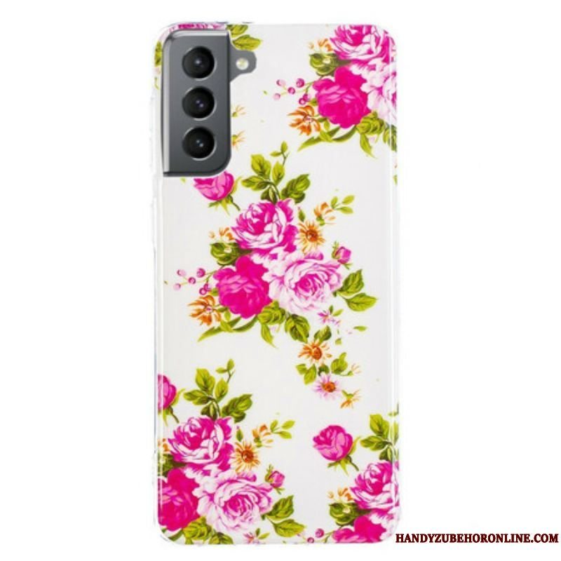 Cover Samsung Galaxy S21 FE Fluorescerende Liberty-blomster