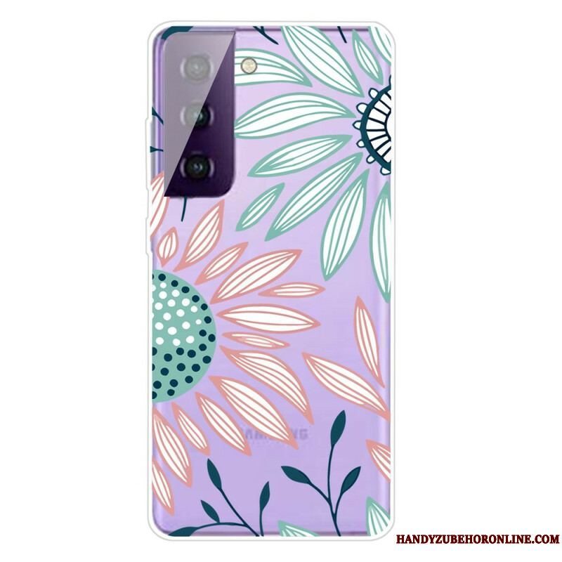 Cover Samsung Galaxy S21 FE Gennemsigtig En Blomst