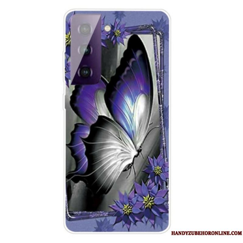 Cover Samsung Galaxy S21 Plus 5G Kongelig Sommerfugl