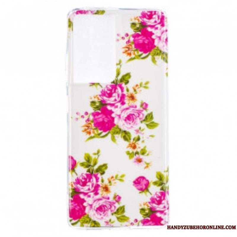 Cover Samsung Galaxy S21 Ultra 5G Fluorescerende Liberty-blomster