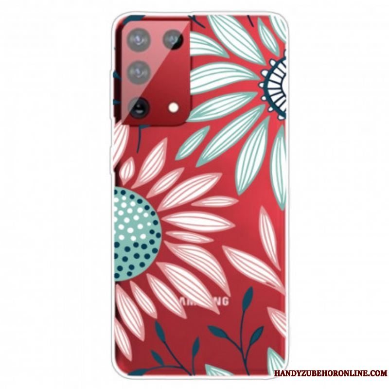 Cover Samsung Galaxy S21 Ultra 5G Gennemsigtig En Blomst