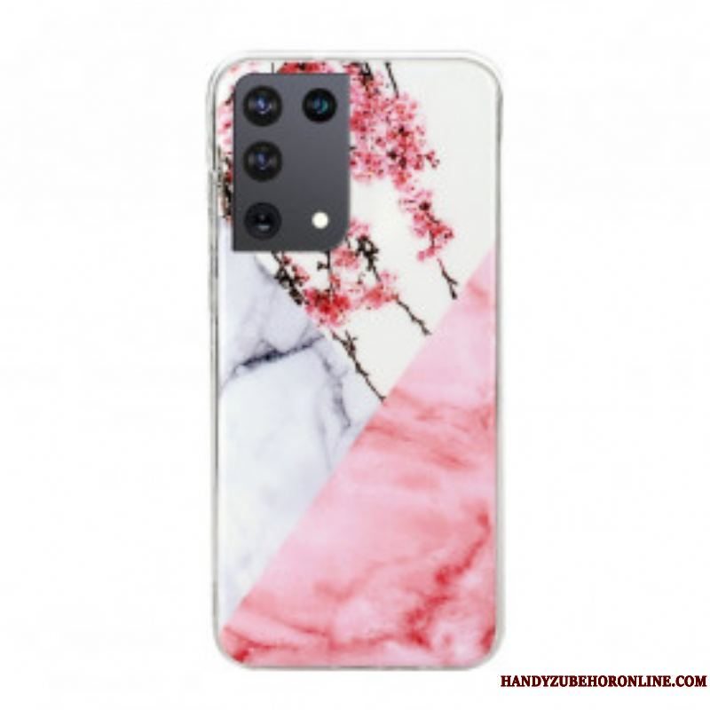 Cover Samsung Galaxy S21 Ultra 5G Marmoreret Blommeblomst