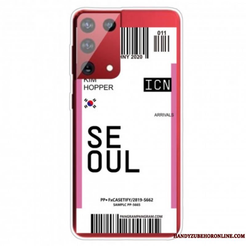 Cover Samsung Galaxy S21 Ultra 5G Seoul Boardingkort