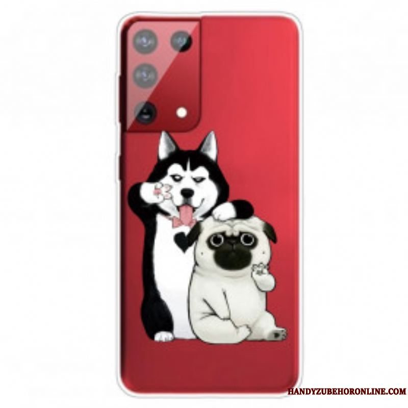 Cover Samsung Galaxy S21 Ultra 5G Sjove Hunde