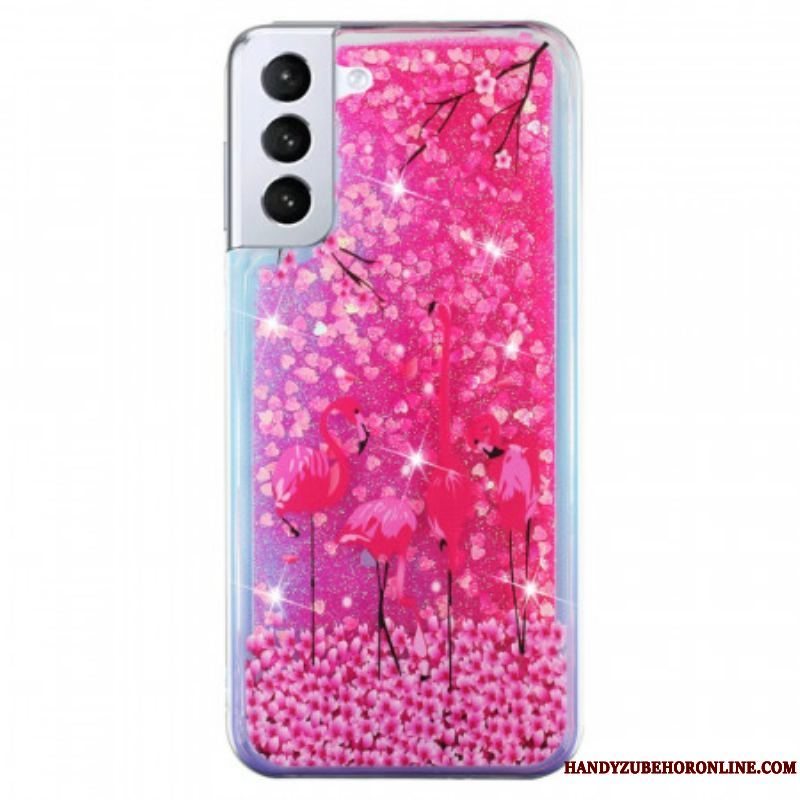 Cover Samsung Galaxy S22 5G Flamingo Pailletter