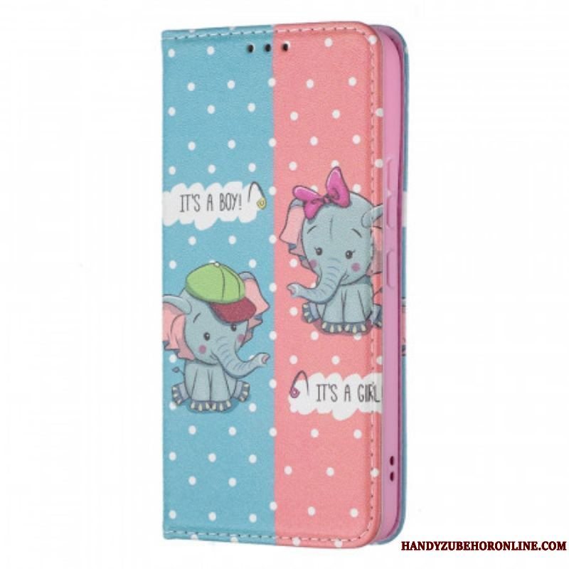 Cover Samsung Galaxy S22 5G Flip Cover Baby Elefanter