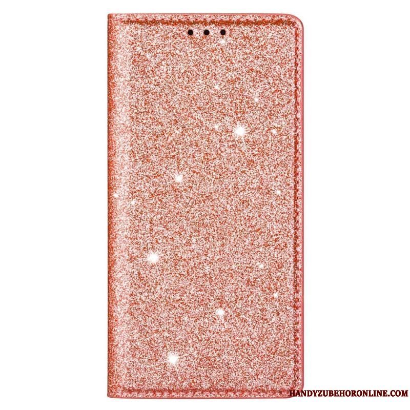 Cover Samsung Galaxy S22 5G Flip Cover Sequin Stil