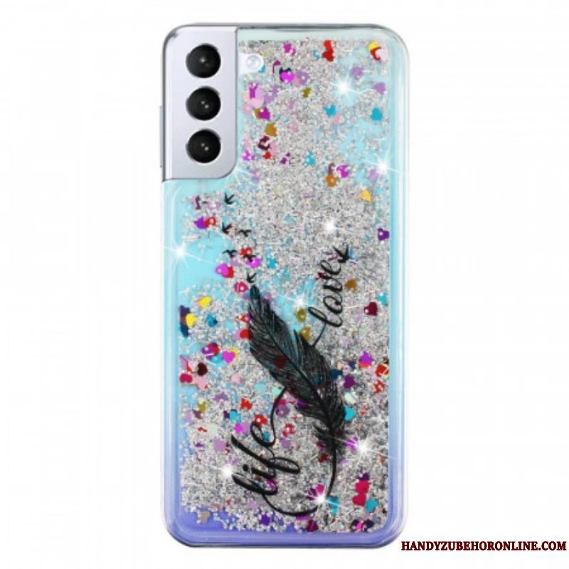 Cover Samsung Galaxy S22 5G Life & Love Pailletter