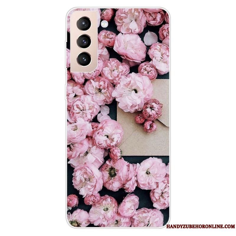 Cover Samsung Galaxy S22 5G Lyserøde Blomster