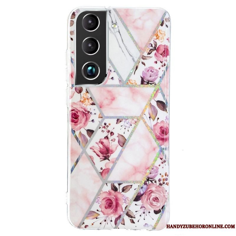 Cover Samsung Galaxy S22 5G Marmorerede Blomster
