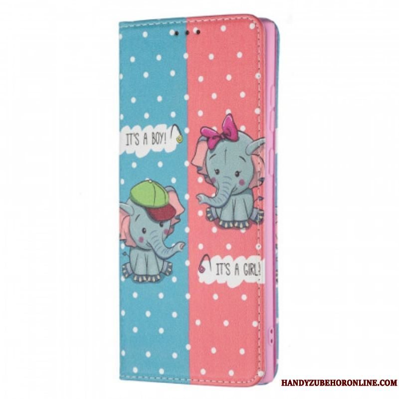 Cover Samsung Galaxy S22 Ultra 5G Flip Cover Baby Elefanter