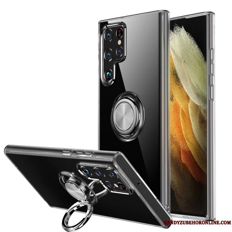 Cover Samsung Galaxy S22 Ultra 5G Gennemsigtig Med Ring-support