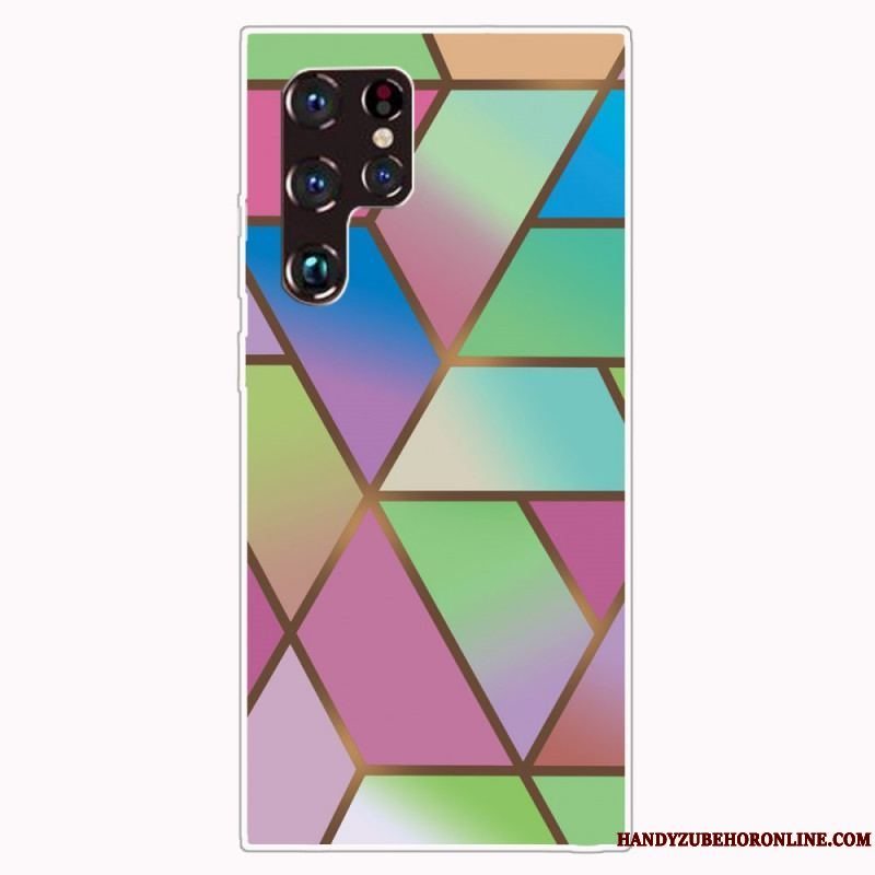 Cover Samsung Galaxy S22 Ultra 5G Geometrisk Marmor